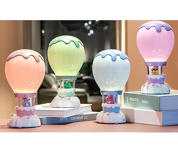 Abs Ice Cream Air Balloon Night Light | Rechargeable With USB Cable | Three Gear Color Temperature LED With Dimmable Features | Cute Pet Balloon Table Lamp for Kids