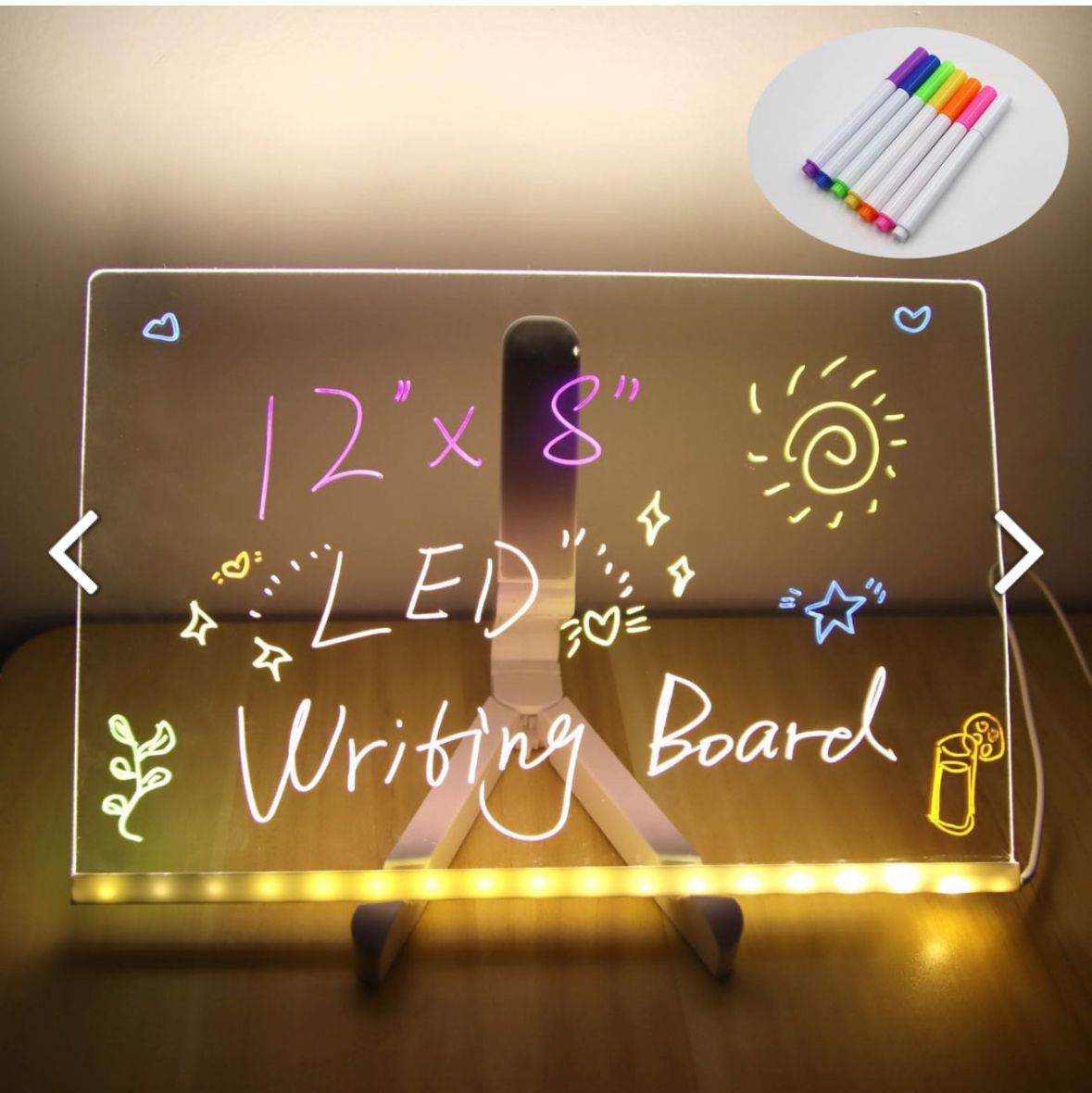 Diy 3D Acrylic Writing Pad With Pen Message Board Rewritable Table Lamp For Study Led Light Office Home Decor Gift
