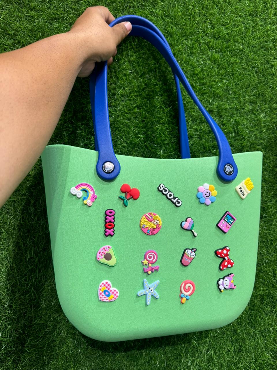 Trendy Crocs-Style EVA Bags with Fun Decorative Charms for Women & Girls- Big size