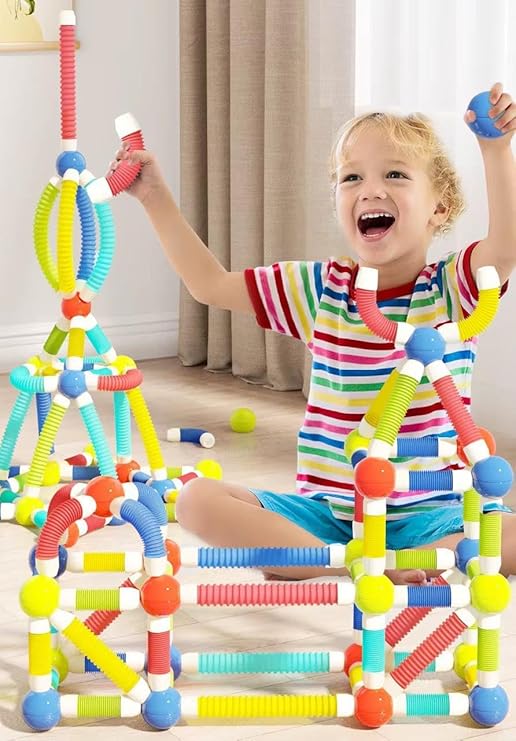 Flexible Magnetic Sticks Building Blocks for Kids Toys for Girls Toys for Boys Age 3+ Year Educational Stem Learning Magnet Stick with Balls Game Set (25 Pcs)