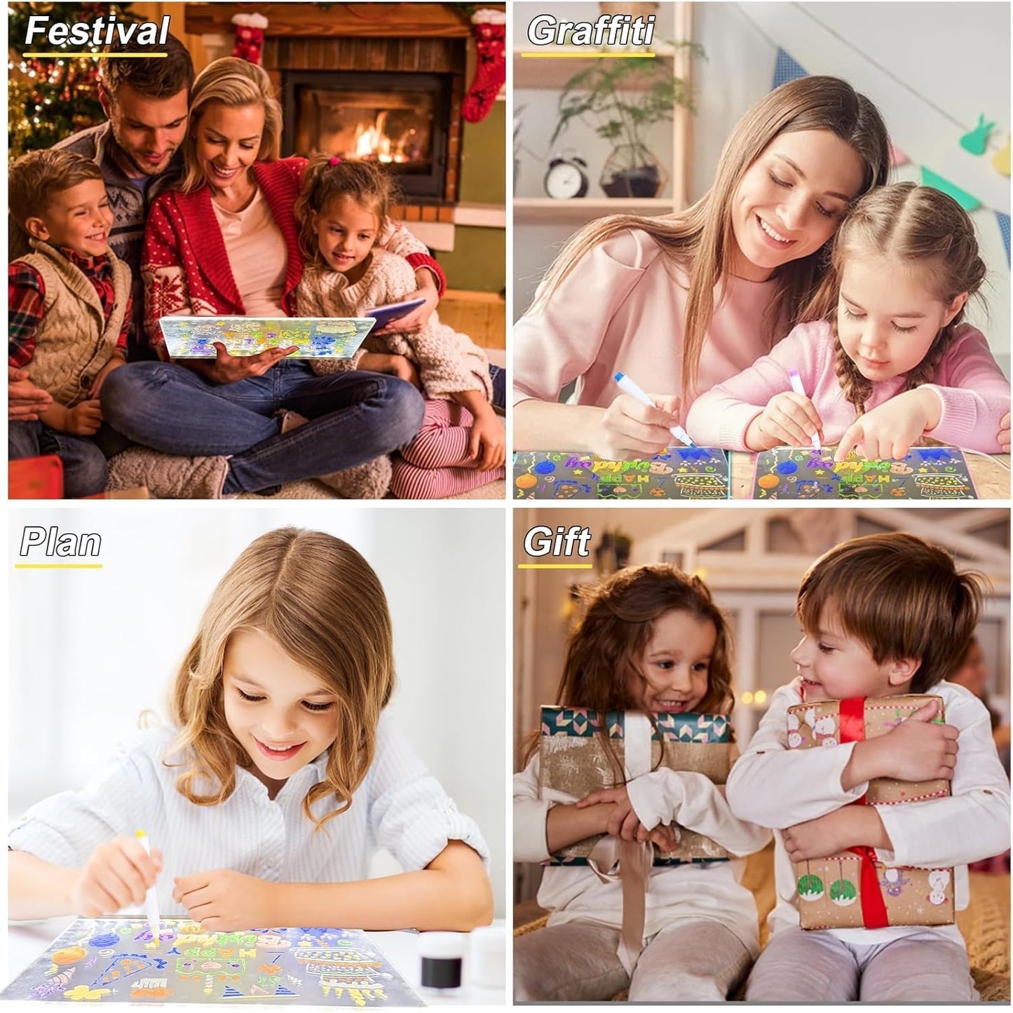 Diy 3D Acrylic Writing Pad With Pen Message Board Rewritable Table Lamp For Study Led Light Office Home Decor Gift