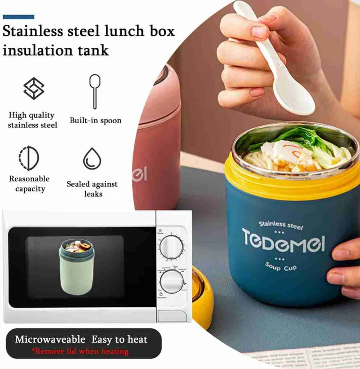 Tedemei Double Level Thermal Insulated Steel Bento Box