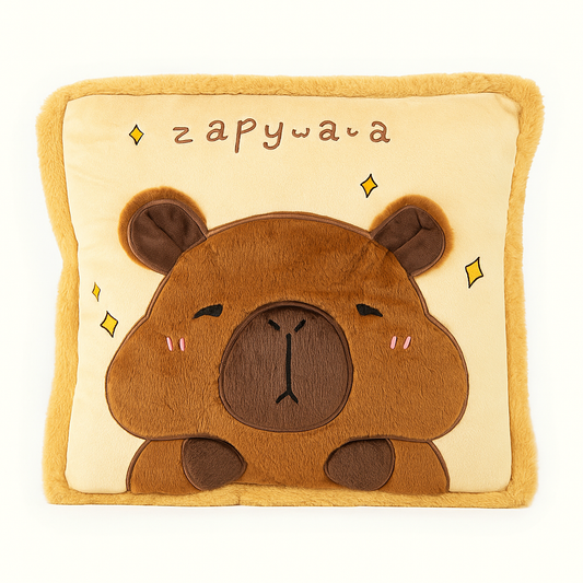 Adorable Kids Plush Comforter with Pillow (40×40 cm Folded / 110×150 cm Open) – Capybara