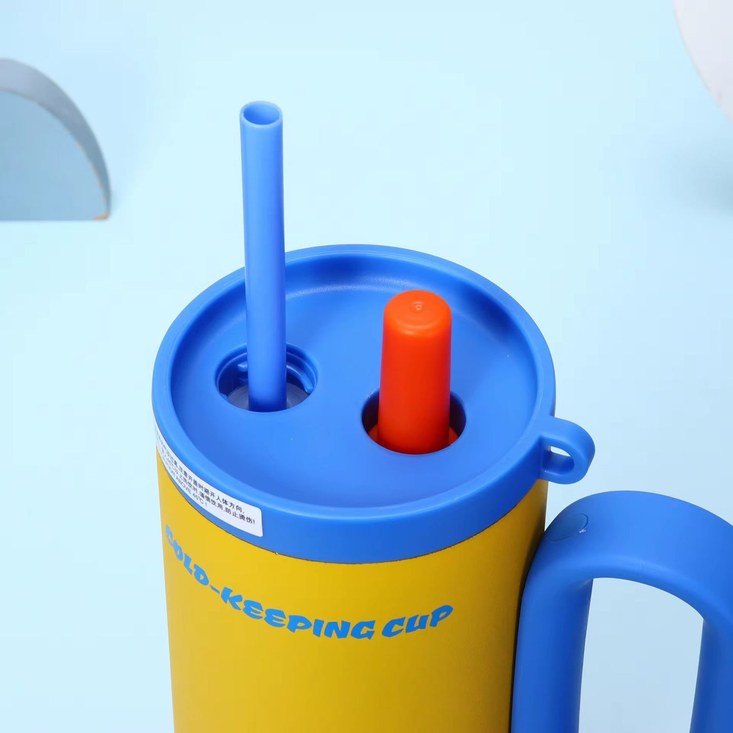 750ml Stainless Steel Insulated Tumbler Flask with Handle & Straw - Leak-Proof Travel Coffee Mug, Cold & Hot Beverage Cup